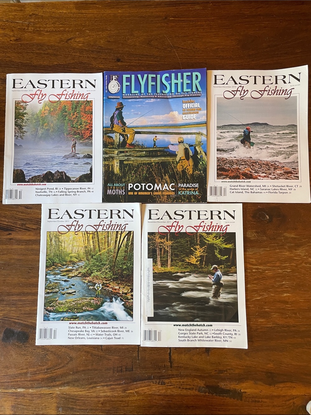 5 Mags: 1 FlyFisher + 4 Eastern Fly Fishing Magazine Lot 2010 / 2011